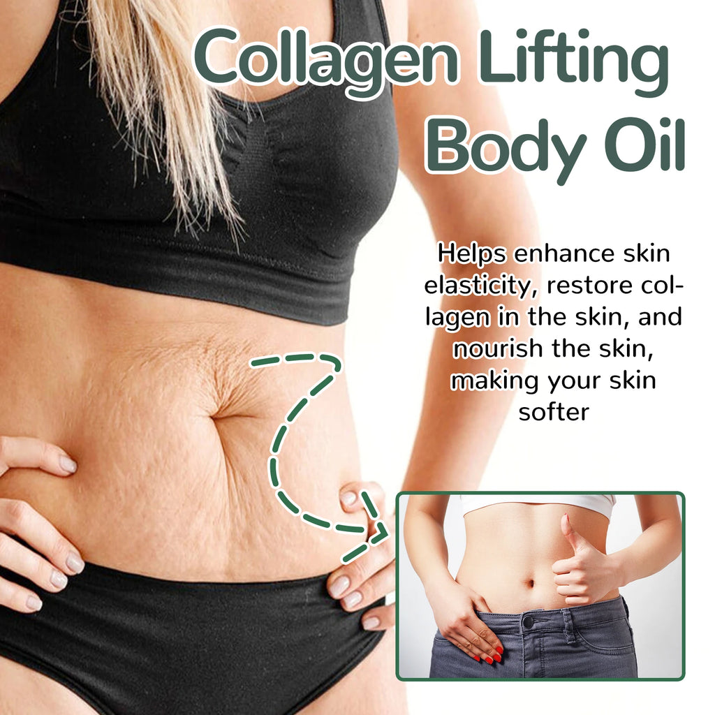Collagen Body Oil for Firming & Tightening Intensive Moisturizing & Hydrating Dry Skin Treatment All Over Body Massage Oil