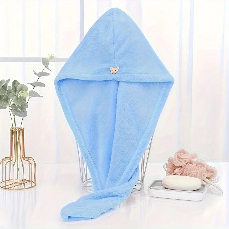 1Pcs Women's Quick-Dry Microfiber Towel Wrap-Super Absorbent,Thick Soft-Perfect for Hair Drying and Shower Use,Hair Drying Cap