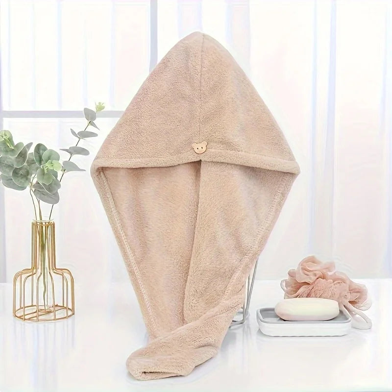 1Pcs Women's Quick-Dry Microfiber Towel Wrap-Super Absorbent,Thick Soft-Perfect for Hair Drying and Shower Use,Hair Drying Cap
