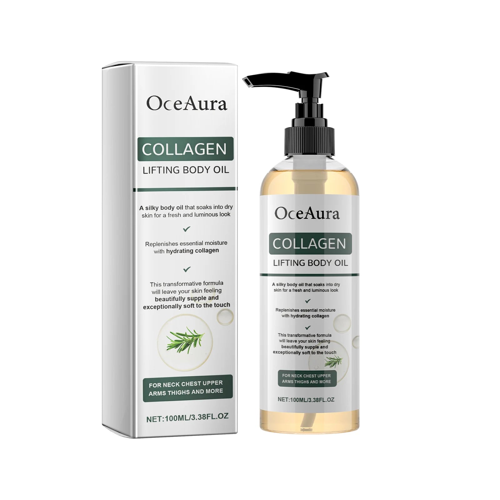 Collagen Body Oil Tighten Skin Lifting Increase Body Elasticity Massage Repair Moisturizing Non-greasy Essential Care Oil 100ml