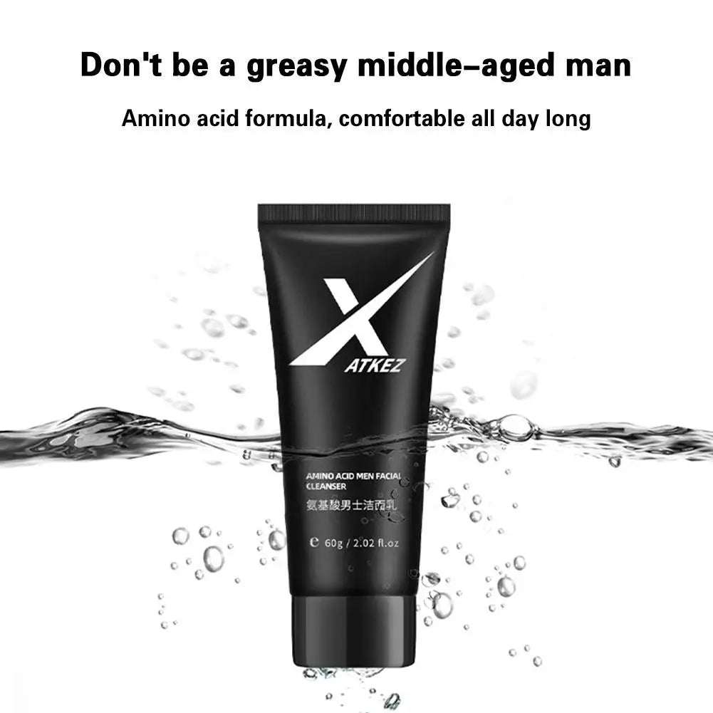1/2PCS Amino Acid Face Wash For Men Oily Skin Gentle Foaming Facial Cleanser For Deep Cleansing Moisturizing Soothing Refreshing