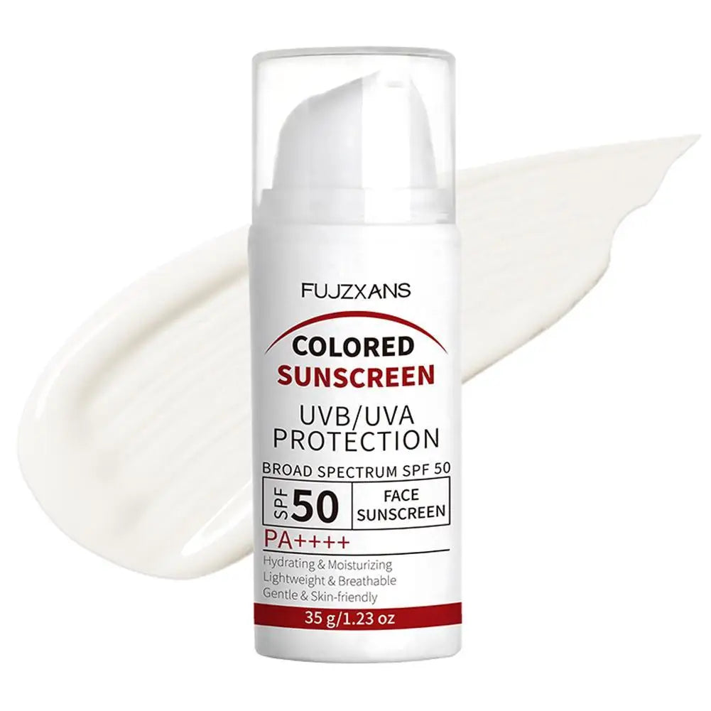 Colored Sunscreen UVB/UVA Protection Broad Spectrum SPF 50 Hydrating Lightweight Breathable Gentle Skin-Friendly Isolation Cream