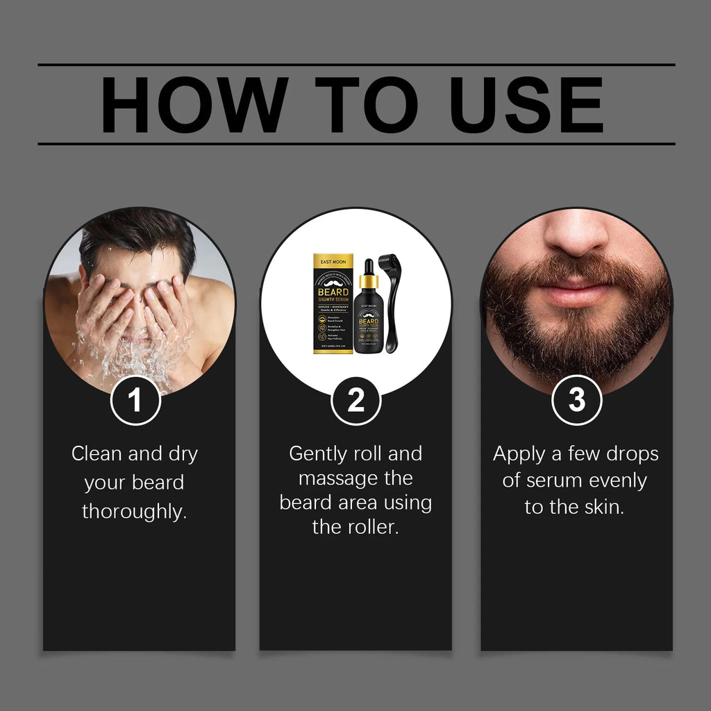 Beard Growth Oil Thickening Serum Promotes Whisker Growth Strengthen Roots Softens Beard Moisturizing Hydrating Men Grooming