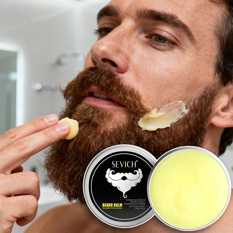 Beard Balm for Men Beard Conditioner Oil Natural Beard Care Wax Balm Moisturizing Anti-Frizz Beard Care Cream Mustache Styling