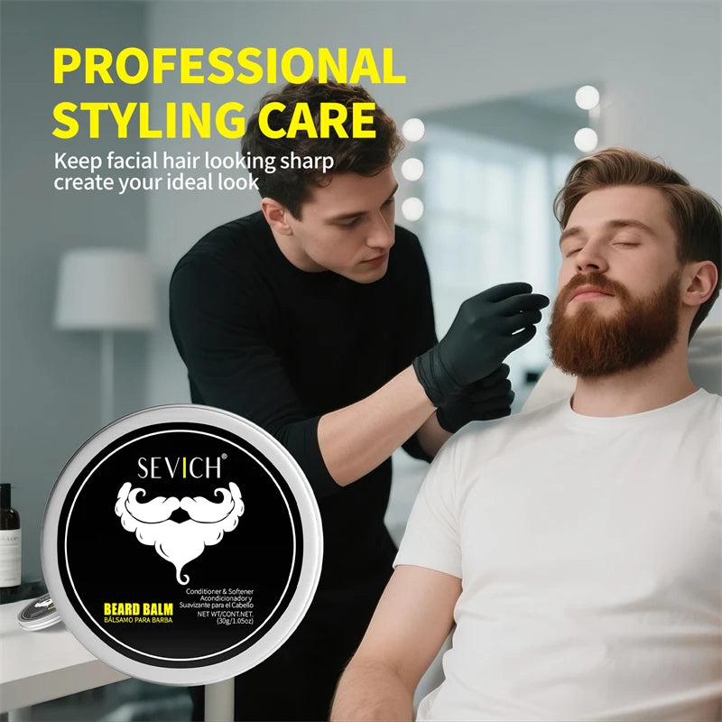 Beard Balm for Men Beard Conditioner Oil Natural Beard Care Wax Balm Moisturizing Anti-Frizz Beard Care Cream Mustache Styling