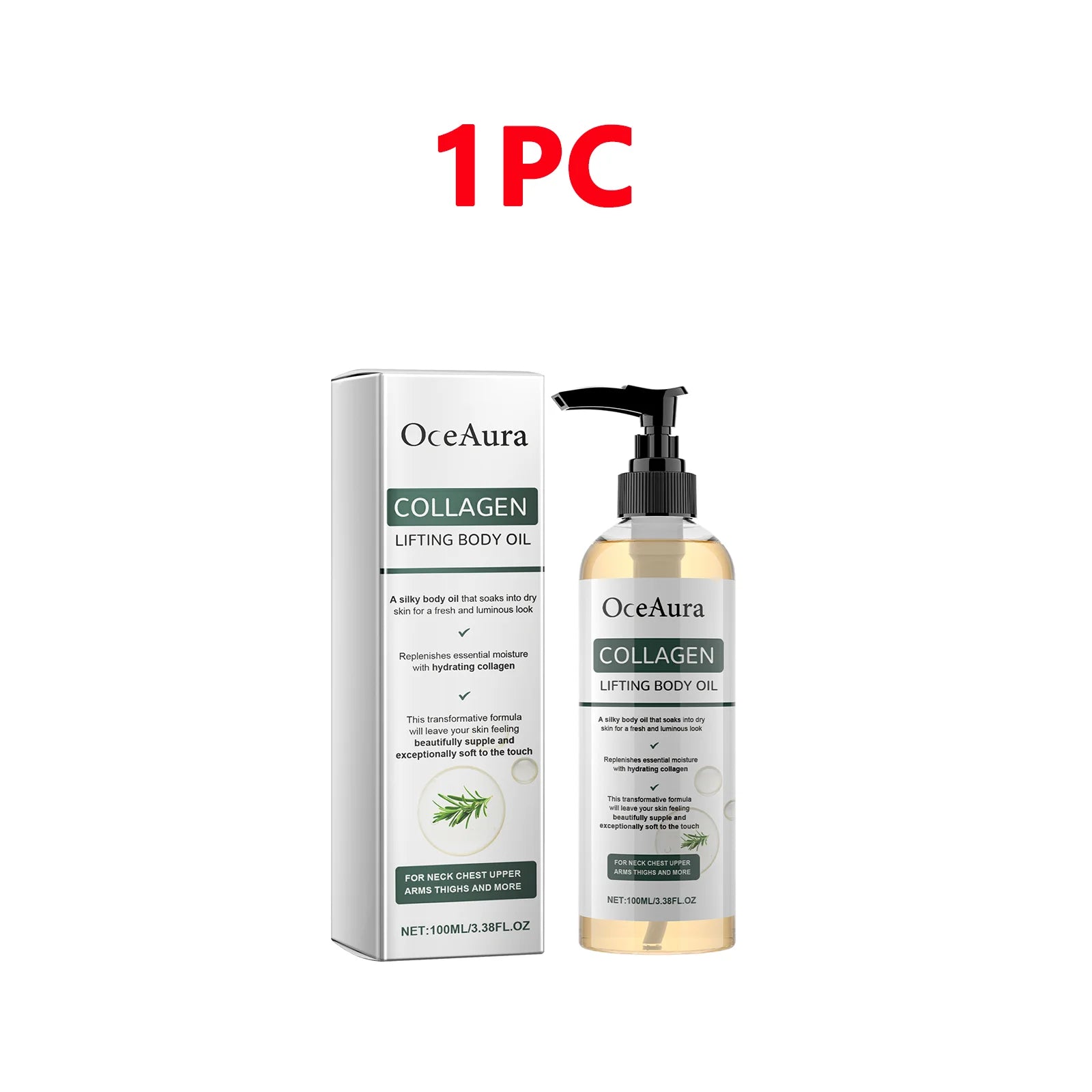 Collagen Body Oil for Firming & Tightening Intensive Moisturizing & Hydrating Dry Skin Treatment All Over Body Massage Oil