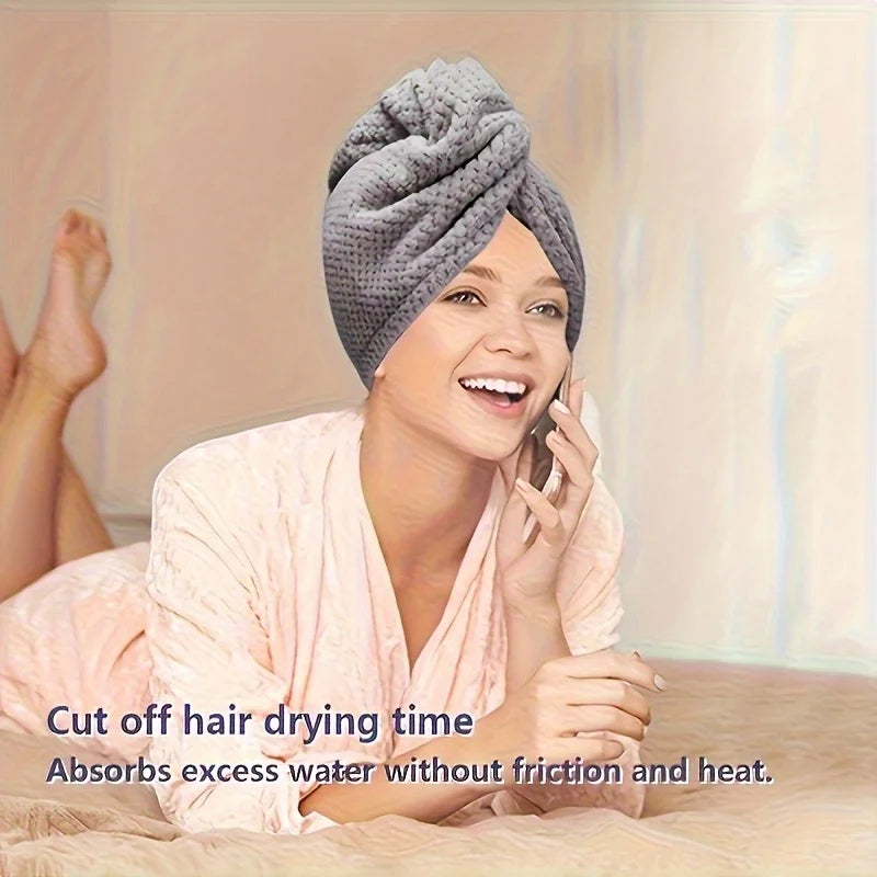 1Pcs Women's Quick-Dry Microfiber Towel Wrap-Super Absorbent,Thick Soft-Perfect for Hair Drying and Shower Use,Hair Drying Cap
