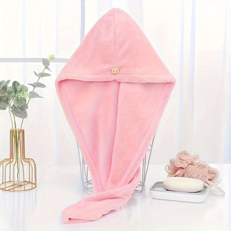 1Pcs Women's Quick-Dry Microfiber Towel Wrap-Super Absorbent,Thick Soft-Perfect for Hair Drying and Shower Use,Hair Drying Cap