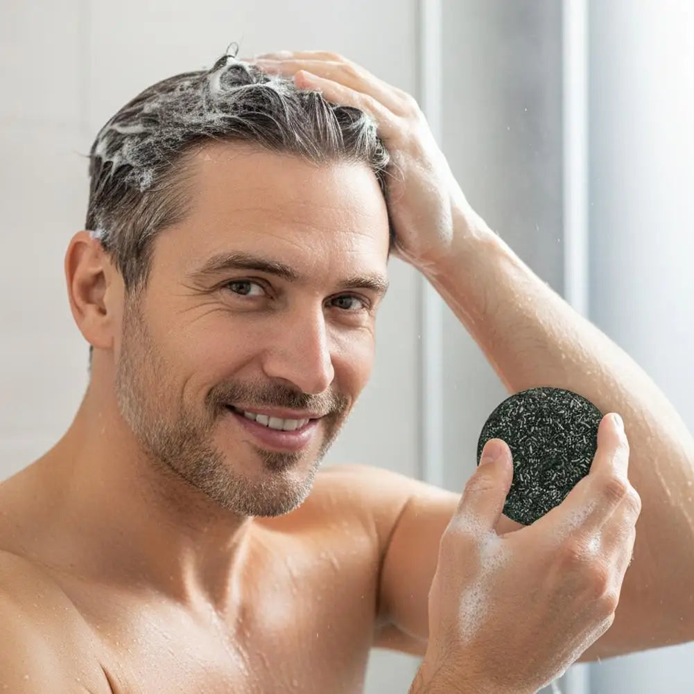 Men's Black Hair Soap For Gray Hair Darkening Shampoo Bar,Black Soap For Hair & Beard Darkening,Black Shampoo Dye Soap For Men