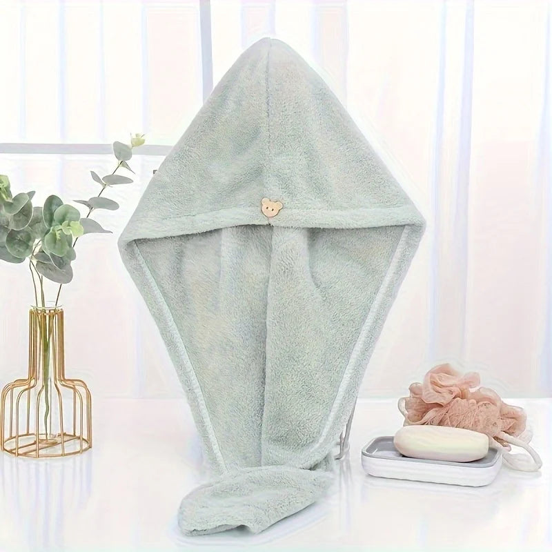 1Pcs Women's Quick-Dry Microfiber Towel Wrap-Super Absorbent,Thick Soft-Perfect for Hair Drying and Shower Use,Hair Drying Cap