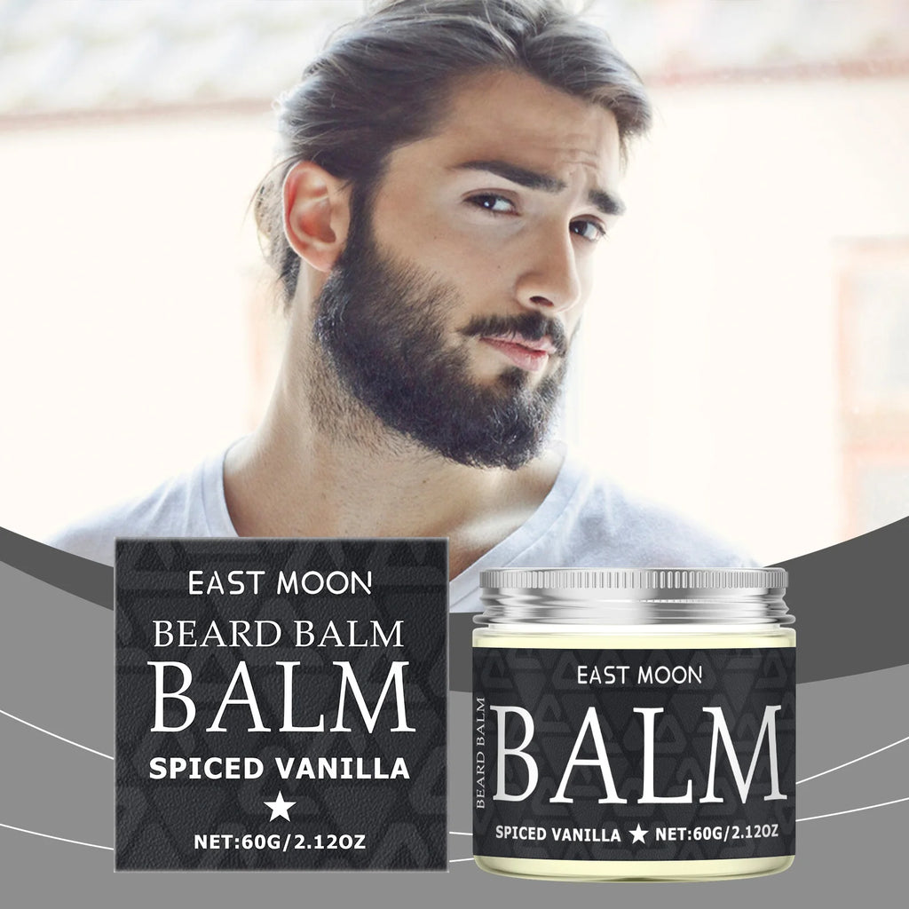 60g Vanilla Beard Keep Smoothing Nourishing Balm Strong Holding Increase Growth Dashing Gentlemen Gifts Men Beard Care Wax