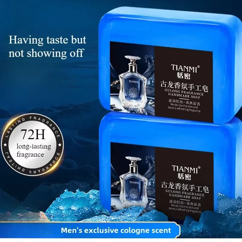 Men's Cologne Soap, Three-In-One for Washing Hair, Face, and Body, Cleanses and Bathes the Entire Body, Moisturizes
