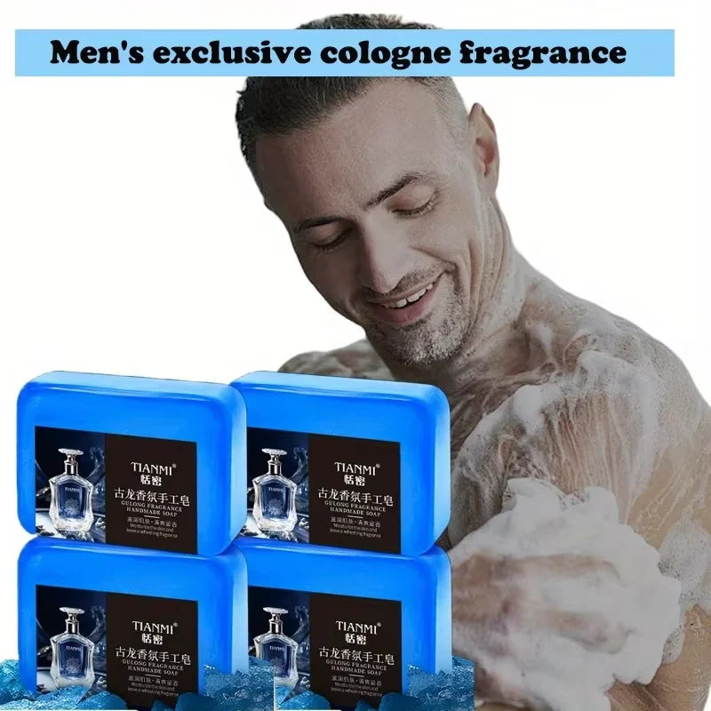 Men's Cologne Soap, Three-In-One for Washing Hair, Face, and Body, Cleanses and Bathes the Entire Body, Moisturizes