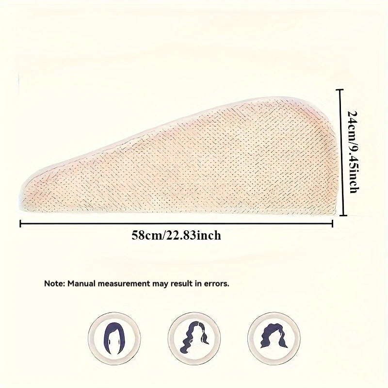 1Pcs Women's Quick-Dry Microfiber Towel Wrap-Super Absorbent,Thick Soft-Perfect for Hair Drying and Shower Use,Hair Drying Cap